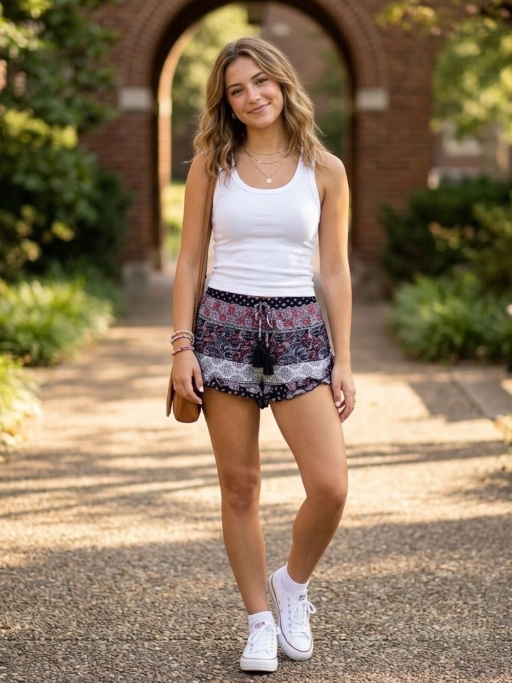 NWOT Meshme | Boho Print Lightweight Shorts | S | waist 13” - Picture 10 of 12